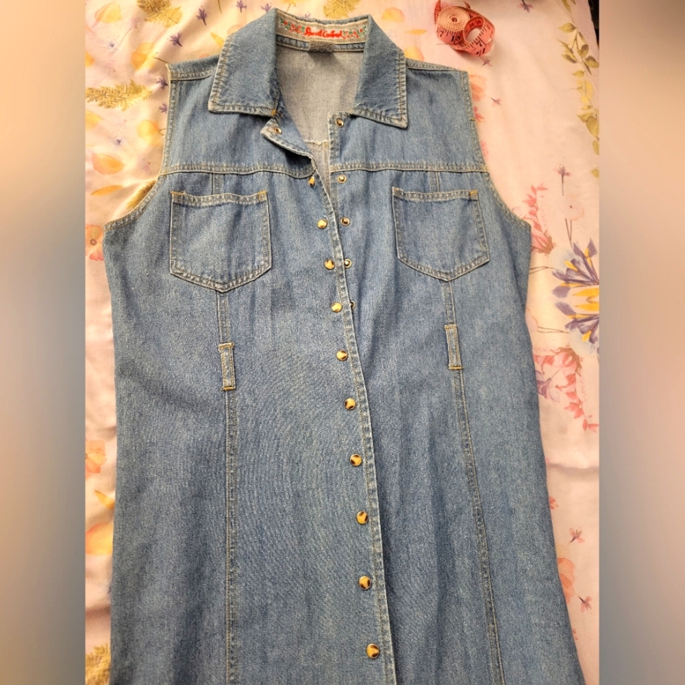 Speed Control Long Denim Button Dress
